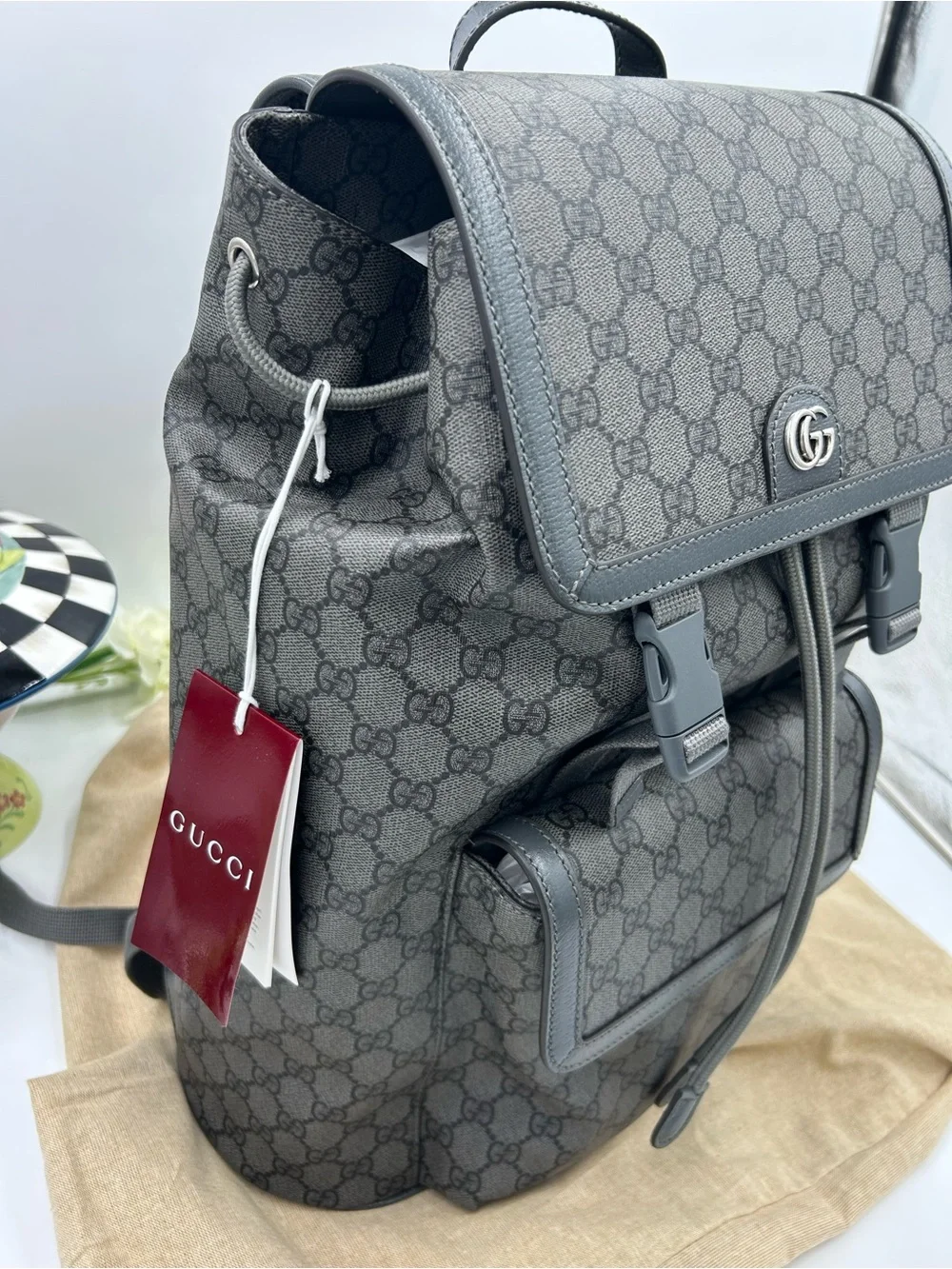 Unisex, Gucci, GG Supreme canvas backpack made in Italy NWT